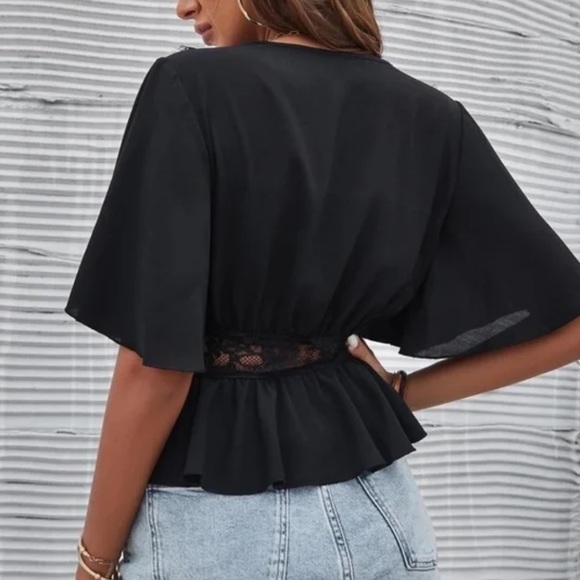 Boho Lace Butterfly Sleeve Blouse - Picture 4 of 6